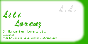 lili lorenz business card